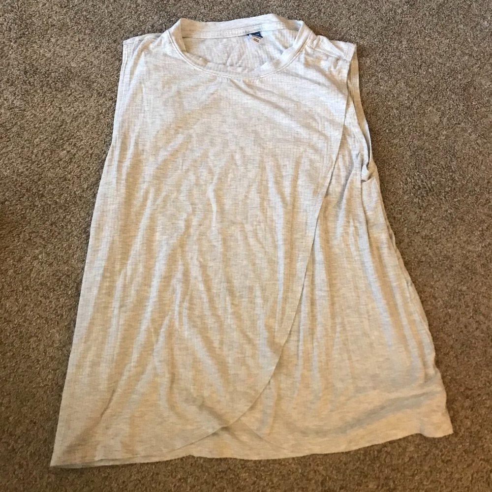 Old Navy Light Gray High Neck Crossover Nursing Tank - Size XS/S